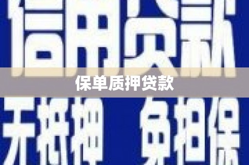 威信保单质押贷款