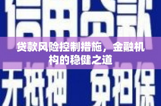 威信贷款风险控制措施，金融机构的稳健之道