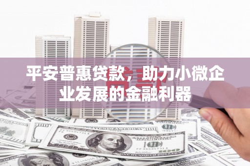 威信平安普惠贷款，助力小微企业发展的金融利器