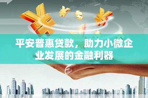 威信平安普惠贷款，助力小微企业发展的金融利器